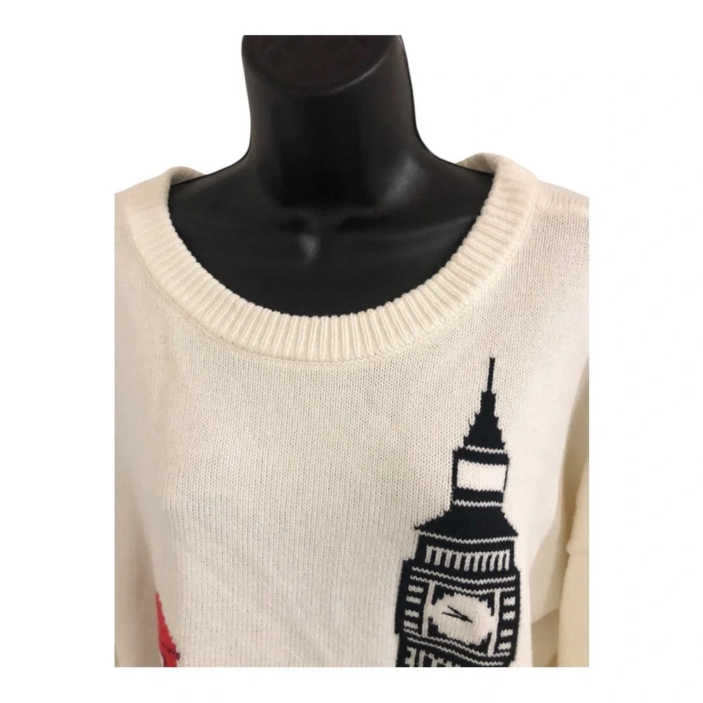 Offwhite London cityscape London Taxi Big Ben Red phone‎ booth printed sweater